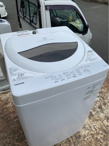５km以内配送無料　保証付き 2019年式　東芝 TOSHIBA AW-5G6(W) [全自動洗濯機 5kg 風乾燥機能付(1.3kg) グランホワイト]