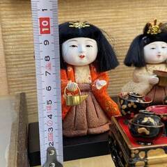 古い雛人形 15人揃 木目込み人形 ひな人形 親王雛三人官女三月飾り ガラスケース付 真多呂人形 日本人形 