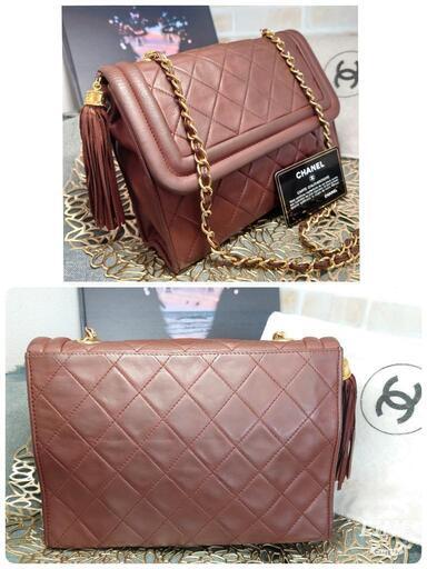 ☆正規品☆美品☆CHANEL☆ヴィンテージ　マトラッセ　フリンジ　希少ブラウン☆