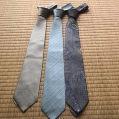 正絹ネクタイ　三本セット　ブルー系　500円