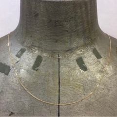 K18 18金ネックレス 45cm カットあずきネックレス 新品レディース