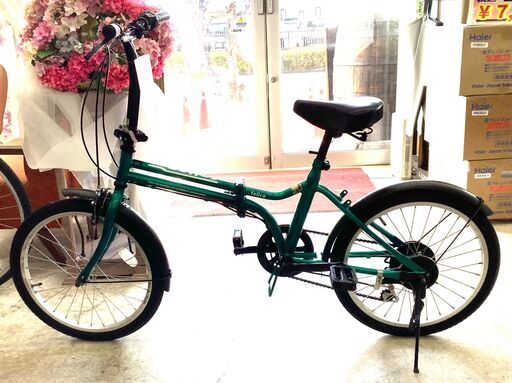 折りたたみ自転車 Felice 20インチ 変速あり グリーン【ユーズドユーズ名古屋天白店】J2410