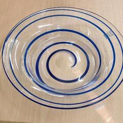 0217-046 【無料】 【厨房】ツイストストライプガラス皿