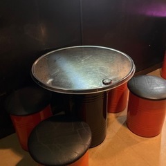 【ネット決済】韓国　ドラム缶テーブル　セット