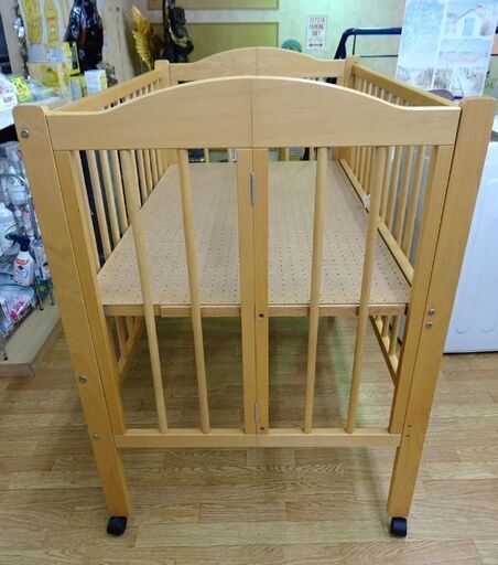 スリーピー ベビーベッド ワンタッチベッド 125×77×109cm 木製