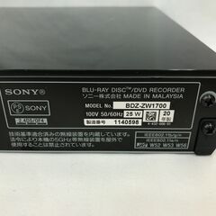 新入荷！！ ブルーレイディスクプレイヤー ソニー SONY BDZ-ZW1700