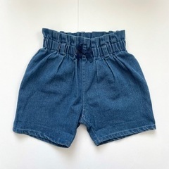 80cm デニムショートパンツ リボン付き 女の子