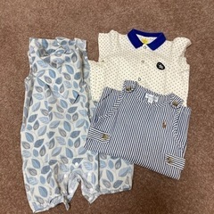 【ネット決済】ベビー服  半袖ロンパース3枚  74サイズくらい