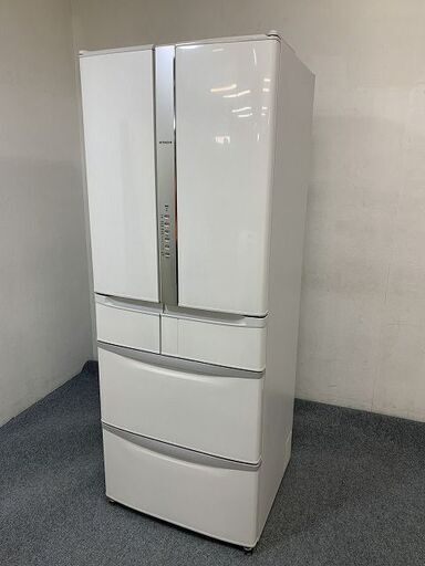 日立/HITACHI R-F48M3 冷蔵庫 475L フレンチドア 6ドア パールホワイト 自動製氷 2019年製   中古家電 店頭引取歓迎 R6859)