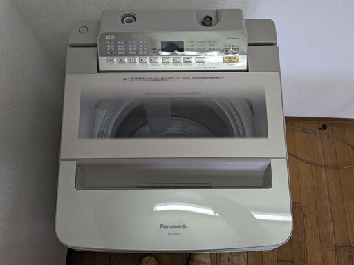 終了 パナソニック 8.0㎏洗濯機 2019年製 NA-FA80H6 簡易乾燥付