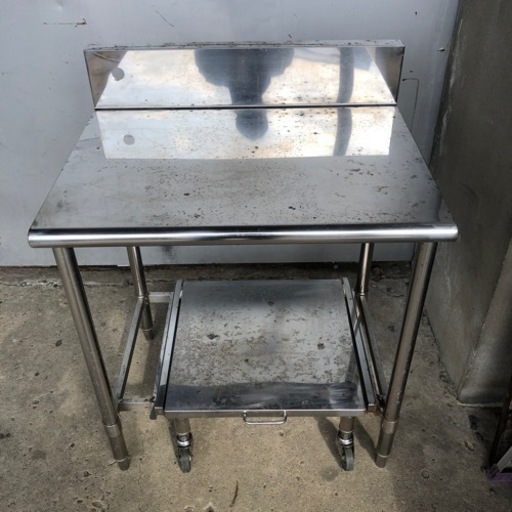 調理台 作業台 バックガード付 下スライド台付 78×60×82cm