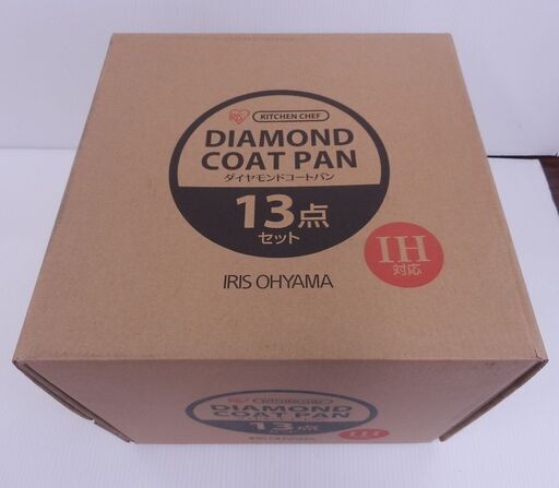 未使用！アイリスオーヤマ ダイヤモンドコートパン13点セット H-IS-SE13P オレンジ
