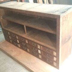 中古品　木製の棚(引き出し15 付き) w163xd45xh91...