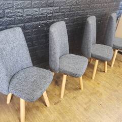 【アウトレット品】ダイニングチェア 回転チェア 北欧スタイル ４脚セット ダークグレー 12314 
