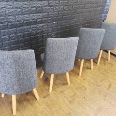 【アウトレット品】ダイニングチェア 回転チェア 北欧スタイル ４脚セット ダークグレー 12314 