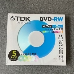データ用DVD-RW TDK 4.7GB ５パックセット