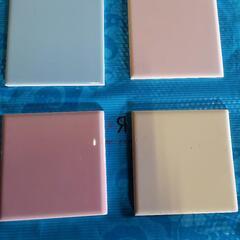 DIYに！　青、ピンク、白、淡ベージュ、水色、淡ピンクタイル(3...