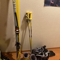 スキー、スキー靴、スキー靴入れるリュックセット