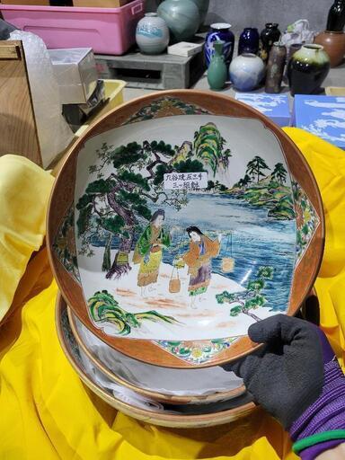 九谷焼 九谷庄三 金彩 色絵 蓋付湯呑 湯呑み 20客セット タイム