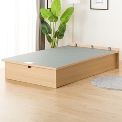 【美品】ニトリ油圧式跳ね上げ収納ベッドフレーム　セミダブル