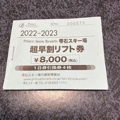 雫石スキー場超早割リフト券2枚