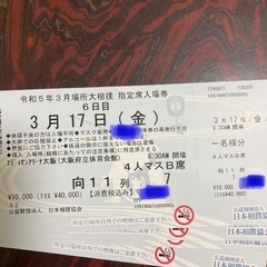 大相撲3月(大阪)場所チケット