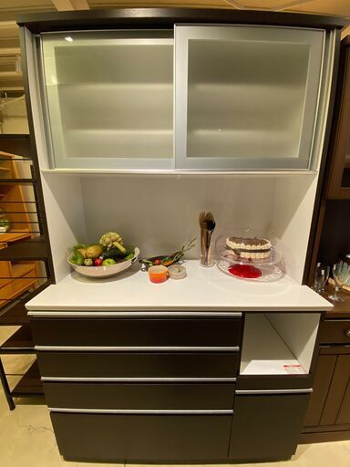 宇都宮でオシャレな家具を探すなら『オトワリバース！』レンジボード W1200 収納棚 食器棚 ニトリ ブラウン キッチン収納 中古品