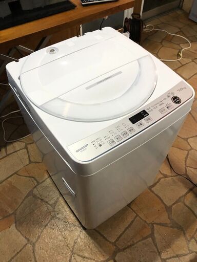 札幌近郊　送料無料　2023年製　極上品　シャープ SHARP ES-GE7G 7.0kg 簡易乾燥機能搭載全自動洗濯機 64,000円