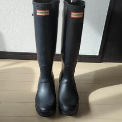 HUNTER 黒い雨靴 レインブーツ EU39