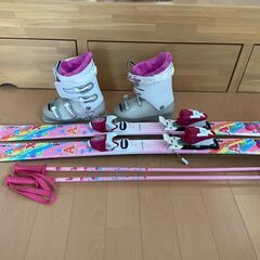 スキーセット　子供用　靴22.5cm　板116cm　ストック90cm