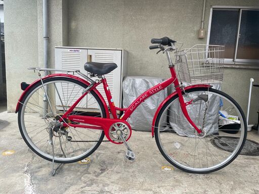 赤い自転車　27インチ　LEDライト