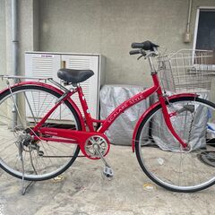 赤い自転車　27インチ　LEDライト