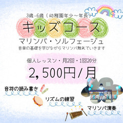 【幼稚園児・保育園児のお子様♪】キッズコース（マリンバ&ソルフェ...