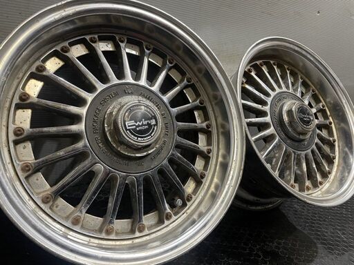 旧車ホイール WORK EWING II ワーク イーウイング 14インチ 2本 7J4HPCD114.3約+20 希少 当時物　(VHO423) クレジットカード QRコード決済可能