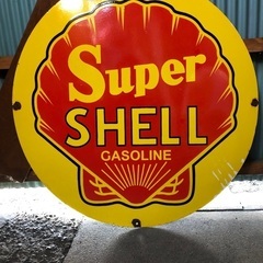 Super SHELL ビンテージ看板　大型サイン　1960s'