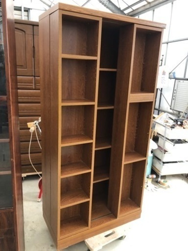 スライド式本棚 収納力◎ 横幅90cm奥行40cm高さ180cm