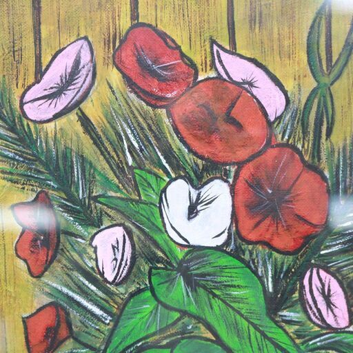 118)ベルナール ビュッフェ F6号 油絵 花束 花瓶 トランプ 118)ベルナール ビュッフェ F6号 油絵 花束 花瓶 トランプ