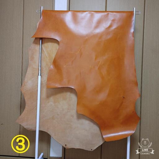 ☆上質大判ハギレ①☆ ハシモト産業 栃木レザー ピアノキャメルレザー