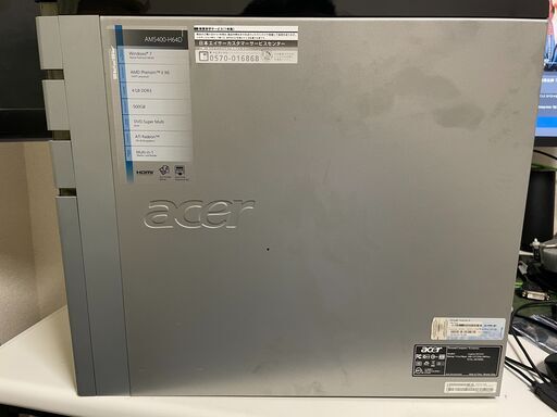 【中古美品】Acer  AMD　PhenomⅡ 6core 8GB GTX760　win10PRO　デジタル認証済み　ゲーミングPC