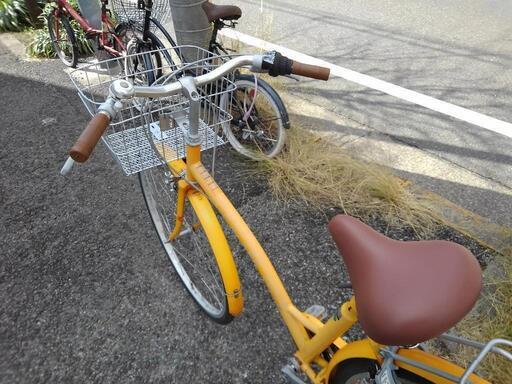 中古自転車2431 前後タイヤ新品！ 27インチ 6段ギヤ ダイナモ 