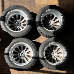 【少使用】スタッドレスタイヤ ホイールセット 4本セット 175/65R15 グッドイヤー アイスナビ6 1555+45-4H100 ウェッズエンクーガー