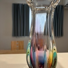 花瓶 オーロラガラス 大きめ 高さ29cm 2.2kg