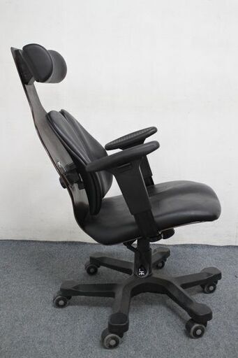 DUOREST/デュオレスト CHAIRMAN ヘッドレスト ロッキング ソフトレザー DR-140(BK) オフィス ワークチェア 中古家具 店頭引取歓迎 R6912)
