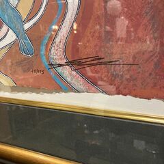 希少品 Yamin Young / 白馬 裸婦 舞い ヤーミン・ヤン 絵画 高さ1m超●E013A004