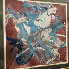 希少品 Yamin Young / 白馬 裸婦 舞い ヤーミン・ヤン 絵画 高さ1m超●E013A004