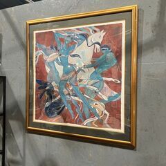 希少品 Yamin Young / 白馬 裸婦 舞い ヤーミン・ヤン 絵画 高さ1m超●E013A004