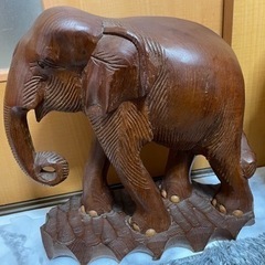 木彫り 象 ゾウ オブジェ 置物 アジアン アンティーク
