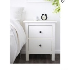 HEMNES ヘムネス チェスト引き出し×2ホワイトステイン, ...