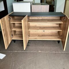 未使用訳あり 幅118 キャビネット ナチュラル 収納棚 リビング 収納 棚