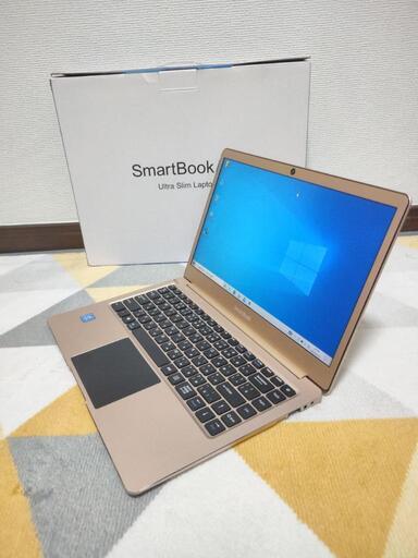 【美品◎格安PC】スタイリッシュデザイン♪　軽量ノートPC　おしゃれPC　元箱有り　Celeron　メモリ4GB SSD64GB ウェブカメラ 無線LAN Wi-Fi　Windows10 win10 セットアップ済み　すぐに使える　格安　お子様用　2台目にも